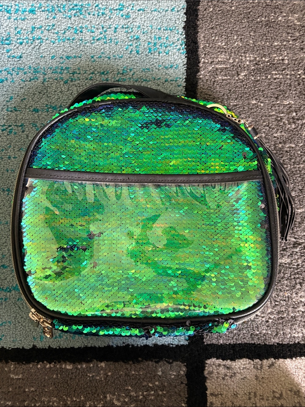 Bebe Sequin Flip Bag with Small Zippered Pouch